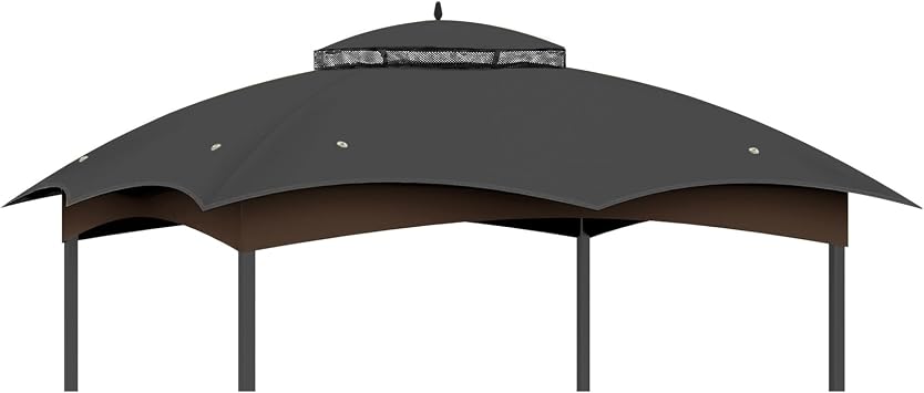 10x12 Gazebo Replacement Canopy Top for Allen Roth GF-12S004B, Gray
