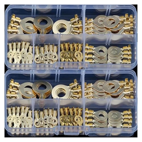 Terminales anillo para cable kit de 150 conectores rápidos latón crimpado M4 M6 M8 2