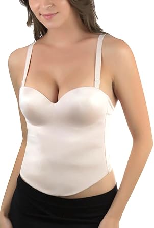ToBeInStyle Womens Shaping Floral Lace Boned Bustier