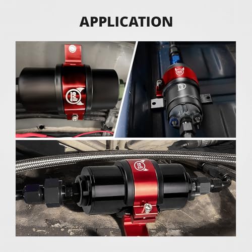 Image of EVIL ENERGY 50mm Fuel Filter Mounting Bracket, Fuel Pump Clamp Holder Red (Pack of 2)