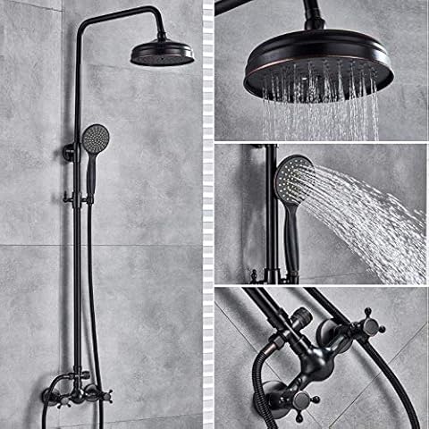 Conjunto de ducha de baño de bronce/negro YLCJ Cover