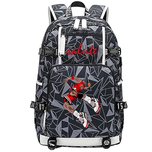 YUNZYUN Mochila multifuncional para jogadores de basquete J-ordan para fãs de laptop, bolsa multicolorida para homens e mulheres, Cinza - 5, One Size, Esporte