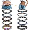 Hicarer 10 Pieces Magnetic Hematite Bracelets for Men Women Magnetic Bracelet Rock Beads Stone Bracelet,10 Styles
