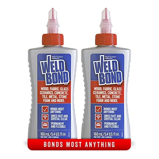 Weldbond Non-Toxic Multi-Surface Glue that Bonds Most Anything! Use as Wood Glue or for Crafts Glass Ceramics Mosaic Fabric Tile Porcelain Pottery Stone Jewelry Furniture & More. 5.4oz /160ml 2-Pack