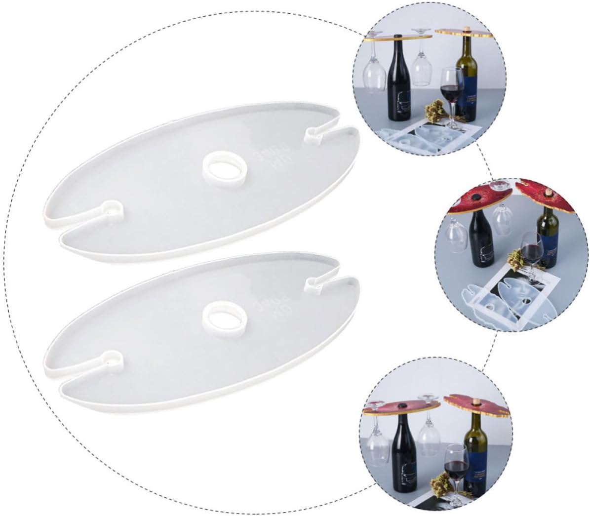 SOLUSTRE 2pcs Silicone Mold for Wine Holder Rack Unique Irregular Design, Sturdy DIY Cup Holders for Multiple Uses in Crafting Area, Epoxy Resin Molds image 3