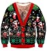 Uideazone Men Women Ugly Christmas Pullover Sweatshirts 3D Digital Printed Graphic Long Sleeve Shirts