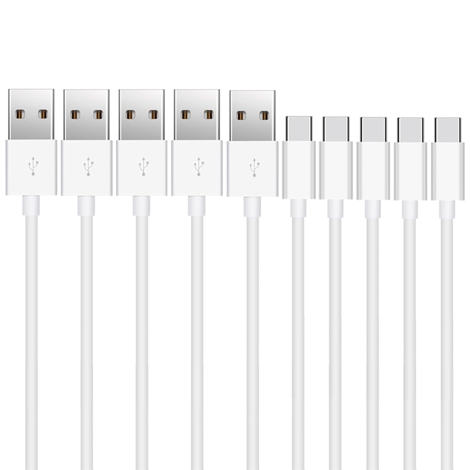 USB Type C ケーブル 2m 5本セット LpoieJun【3A急速充電 /480Mbps 高速データ転送】 USB-A to C タイプc 充電ケーブル 高耐久TPE素材 56KΩレジスタ実装 スマートフォン/タブレット/ゲーム機 等 USB-C機器対応 (ホワイト)