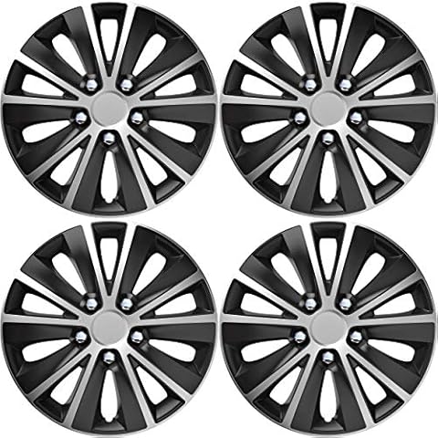 Versaco Black/Silver 15 Inch Wheel Trims Set Cover