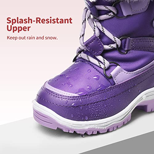 DREAM PAIRS Girls Toddler Snow Boots Slip Resistant Faux Fur Lined Mid Calf Little Kids Winter Shoes3