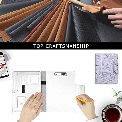 Toplive Padfolio - Executive Business Portfolio Case with Document Sleeve, A4 Size Clipboard, Business Card Holders, Marbling Black