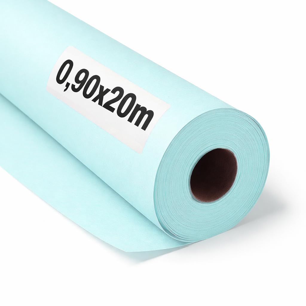 OFITURIA Kraftpapier Blau Pastell – Rolle 0,90 × 20 m – 1 Rolle – Geschenkpapier Und Verpackungspapier – Bastelpapier Für DIY, Dekoration Und Schnittmuster – Reißfest Und Leicht Zuschneidbar