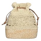 Mochila de Rafia con Cierre de Tiras