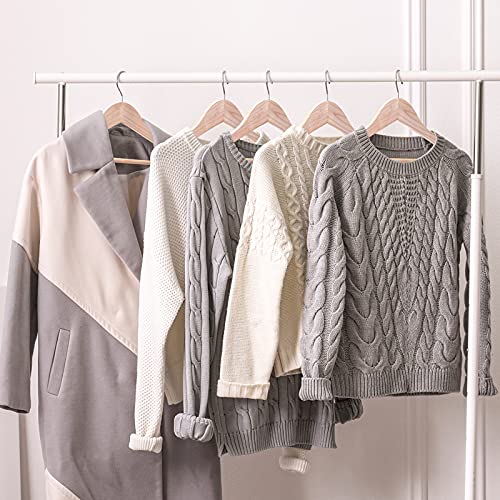 Image of Cozymood Sturdy Wooden Hangers 20 Pack Durable & Slim Clothes Hanger with 360 Rotatable Hook Natural Finish & Notches Wood Hangers Premium Coat Hanger for Closet Clothes Hangers (Grain)