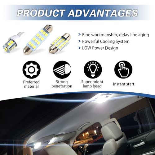 ijuicy Kit 20 Pcs Lámparas LED Interior Auto T10 10W 12V miniatura 3