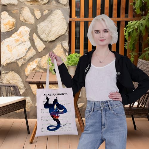 Bolso tote lámpara mágica G2TUP, regalo para fans de princesas, bolso de hombro con temática de películas animadas y noches mágicas miniatura 5