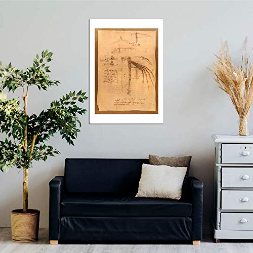 Impression d'art Leonardo Da Vinci Aile Mobile grand format affiche murale mat sans cadre - 2