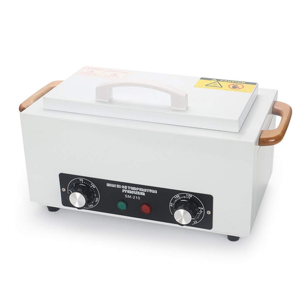 300W Alto Temperatura Uñas Esterilizador con Minutero Desinfección Caja Manicura Pedicure SPA Salón Equipo para Belleza Pelo Tatuaje Metal Herramientas