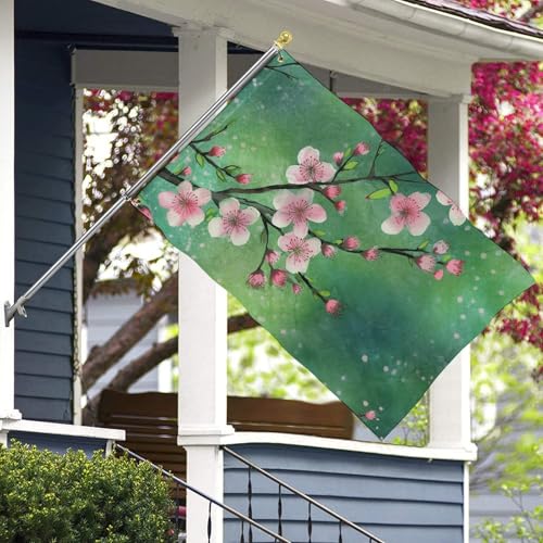 Drapeau d'extérieur 60x90 cm en polyester 200D robuste floral pour jardin