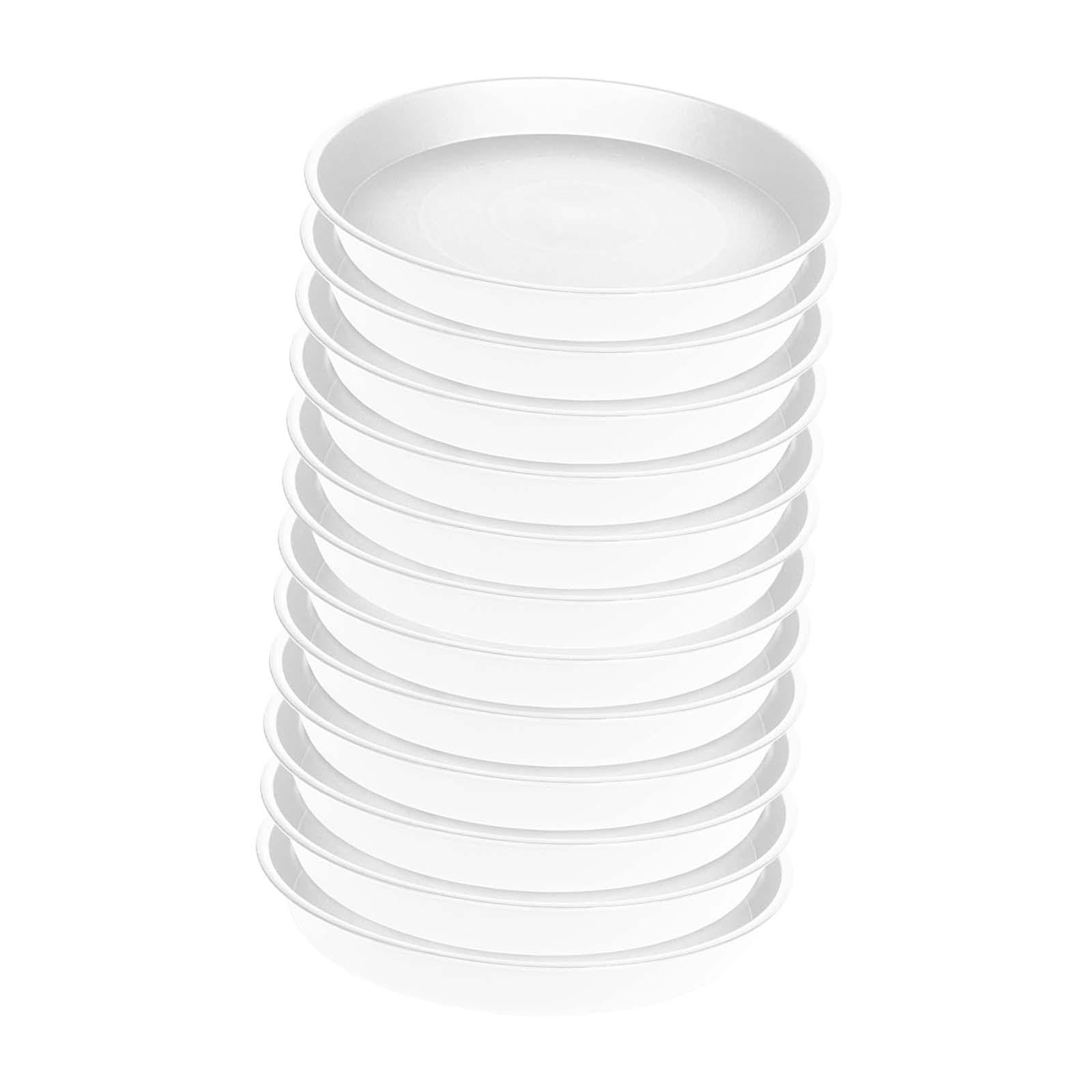 UJEAVETTE 12 Pieces 11.81" Plant Saucers Plant Tray for Pots for Indoor Outdoor Plants White-image-25