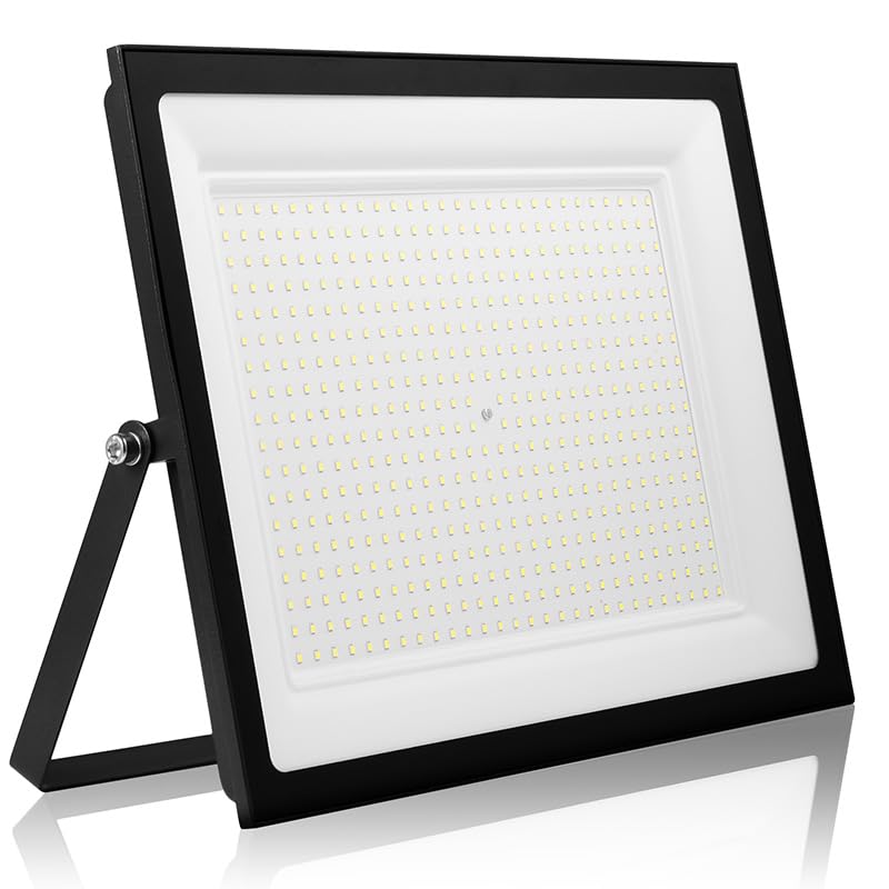 500W LED Strahler Außen, 50000LM Superhelle Außenstrahler LED, 6500K Tageslichtweißer Scheinwerfer, IP66 Wasserdichte Ultradünne Aussenstrahler für Garten, Hinterhof, Hof, Garage