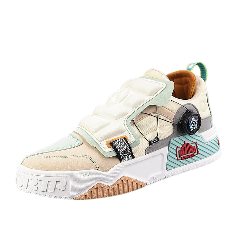 Zapatos de tabla con hebilla giratoria y suela gruesa para aumentar el tiempo libre, Beige, 8