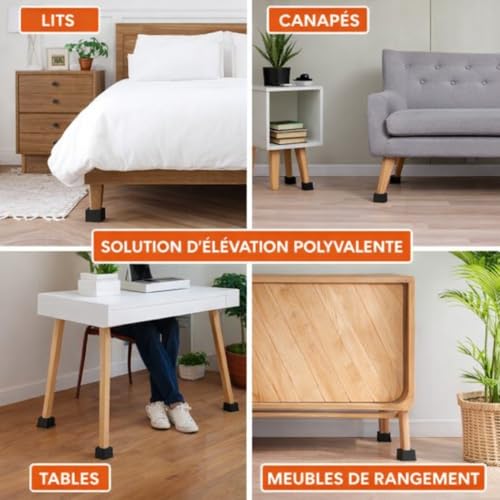 Rehausseurs de table robustes max 567 kg au design moderne noir