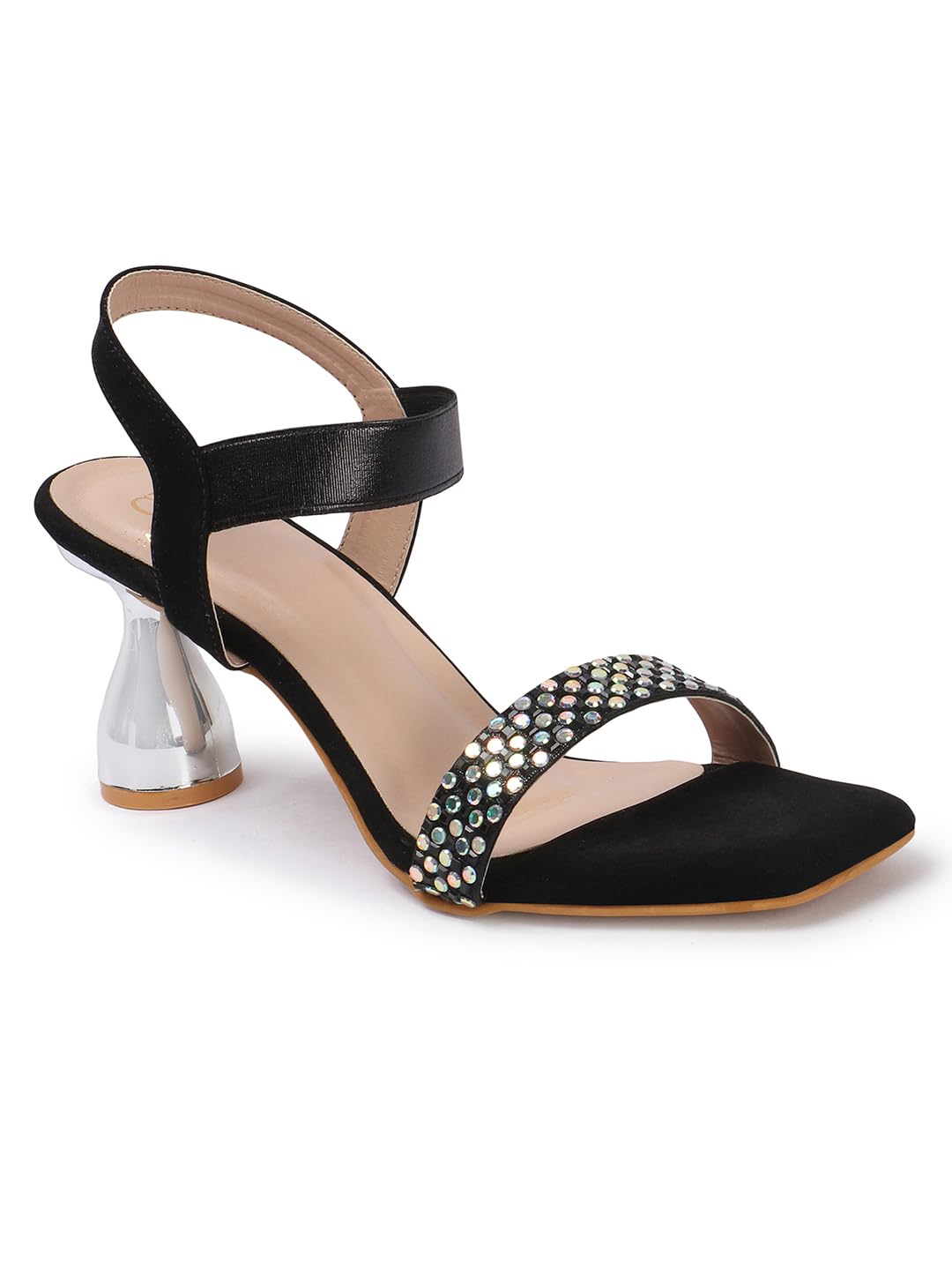carlton london Women Stylish Fashion Embellished Sandals for Outdoor, Party, Wedding and Holidays with Stiletto Heels-picture-25