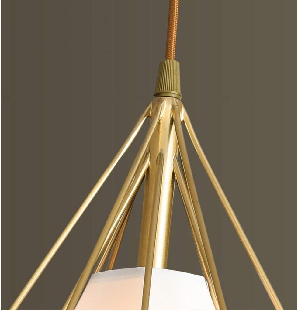 3 Light Pendant Light Gold Metal Hanging Ceiling Light Fixtures Indoor Island for Kitchen Island Bar Dining Room Bedroom Farmhouse Edison Hanging Light (Color : White Light)
