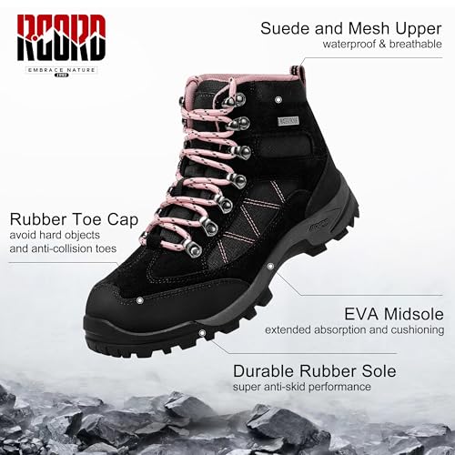Image of R CORD Hiking Boots Women Waterproof Womens Hiking Boots for Outdoor Trekking Camping Trail Outdoor Hiking Shoes for Women