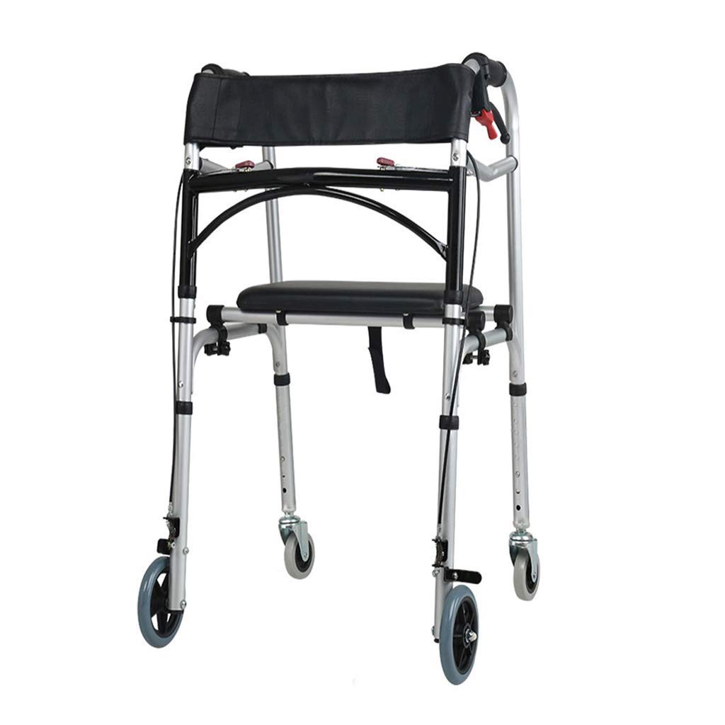Andador para Ancianos,Práctico andador plegable con liberación del gatillo del asiento, andador para personas mayores, andadores para adultos mayores para interiores y exteriores, ajustable,