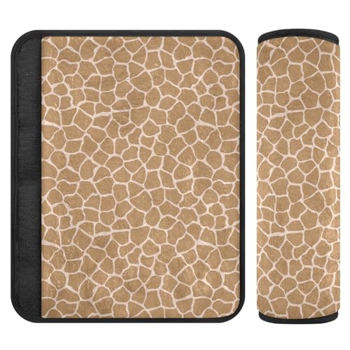 Image of Seat Belt Cover Pad 2 Pcs Soft Seat Strap Cover Cute Protector Support Head Neck Shoulder for Car Seats High Chair Backpack (6.5x6.5in) Animal Print