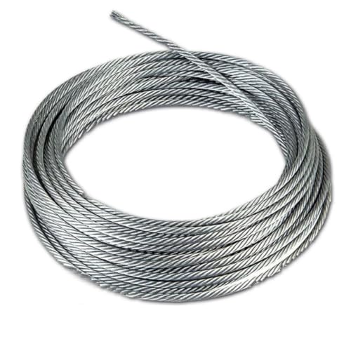 HOUSON 10M 6mm Drahtseil 7X19 Spanndraht Stahlseil Seil Draht PVC Ummantelt für String Light Suspension Wäscheleine
