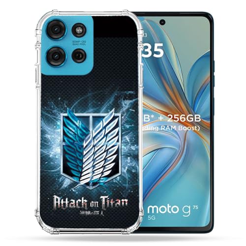 Coque Motorola G75 5G Manga Titans noire pour le quotidien des fans