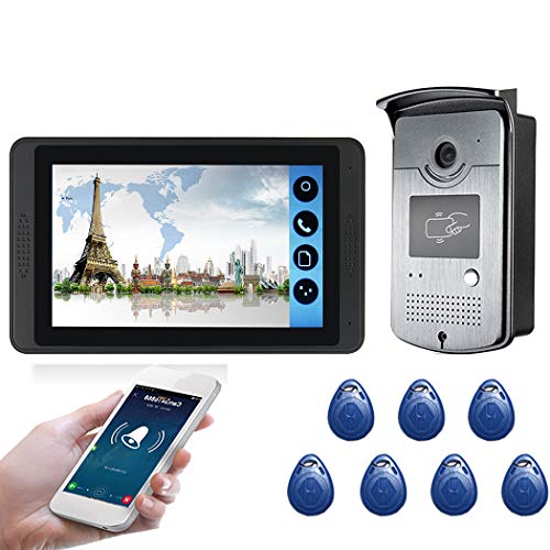 7 Zoll Video Türsprechanlage Türklingel Villa Visual Entry Intercom System Kit mit 1-Monitor 1-Kamera, LCD-Bildschirm, Nachtsicht, Überwachung,