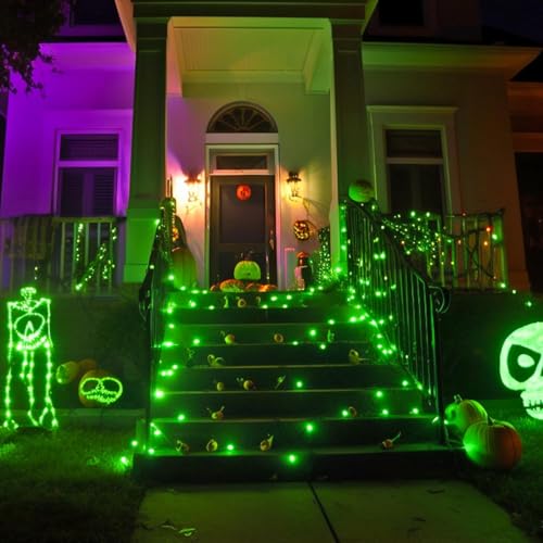 Image of TEKCOOL 35 Feet Long LED Power Pixel Serial String Light, 360 Degree Light in Bulb | Copper Led Pixel String Light for Home Decoration,Diwali,Christmas(Green) Pack of 1.