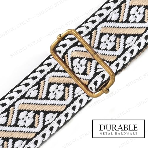 Image of Purse Straps Replacement Crossbody Handbag Adjustable Jacquard Embroidery Wide Guitar Strap