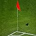 Get Out! Soccer Corner Flags Set of 4-60 Inch Training Agility Poles - Large 13 x 10 Inch Soccer Practice Flags - Spring Mounted Spike Anchored Corner Flag Poles for Outdoor Grass Fields