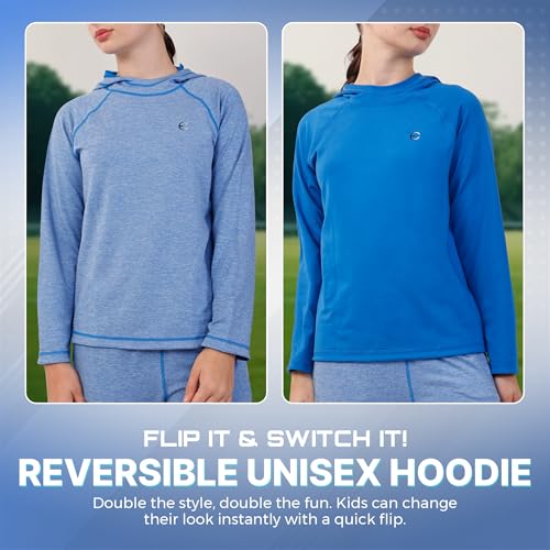 Youth Kids Sweatsuit Jogger Outfit - Boys Girls Athletic Reversible Pullover Hoodie & Pants Activewear Clothes Set4