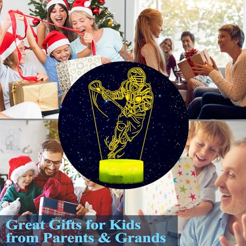 Image of Lacrosse Gifts for Men, Lacrosse Night Light with Remote Control, 16 Colors Changing, Timer, RGB Flashing Mode and Dimmable, Gifts for Boys Christmas Decor