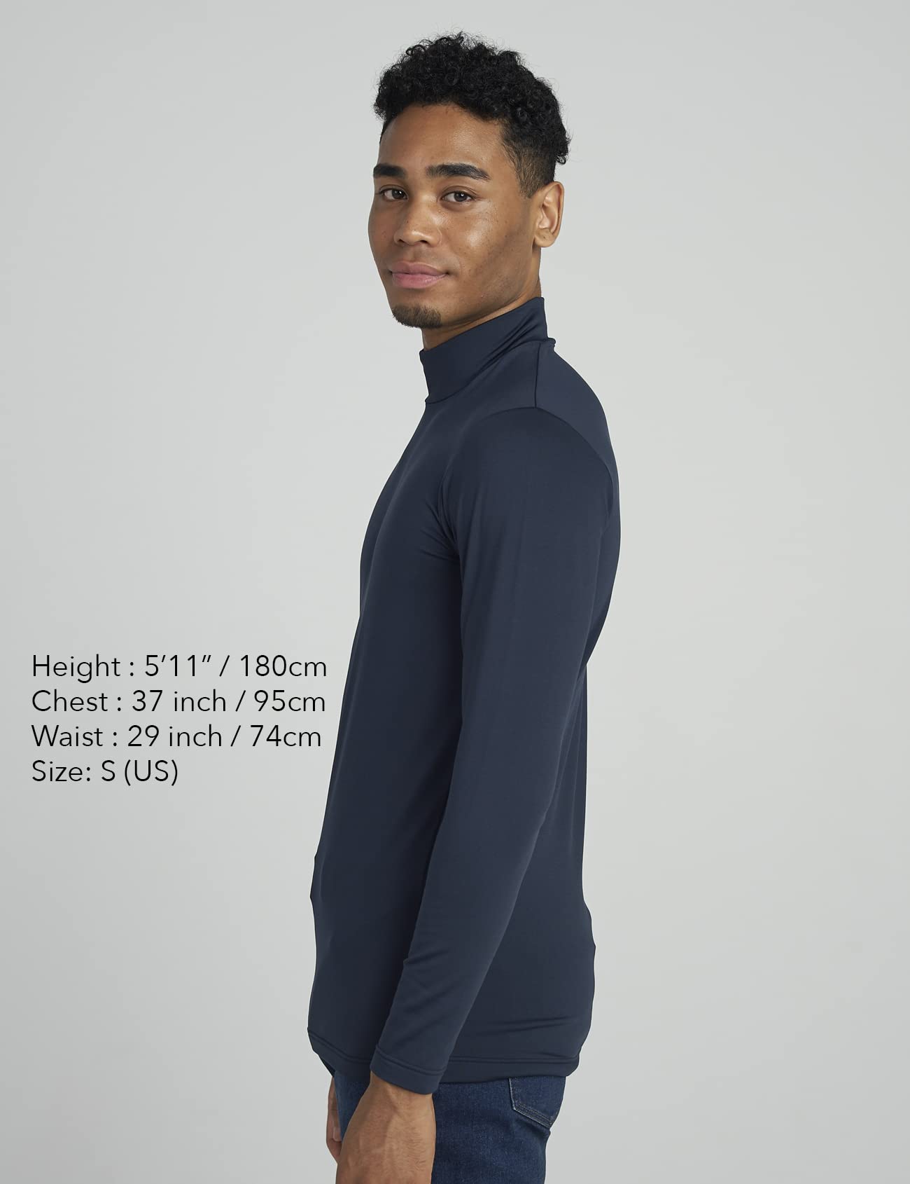 LAPASA Maglia Termica da Uomo con Collo Alto Finto in Micropile - Abbigliamento Termico Traspirante Maniche Lunghe Fodera in Pile Strato Base M102/M123/M132