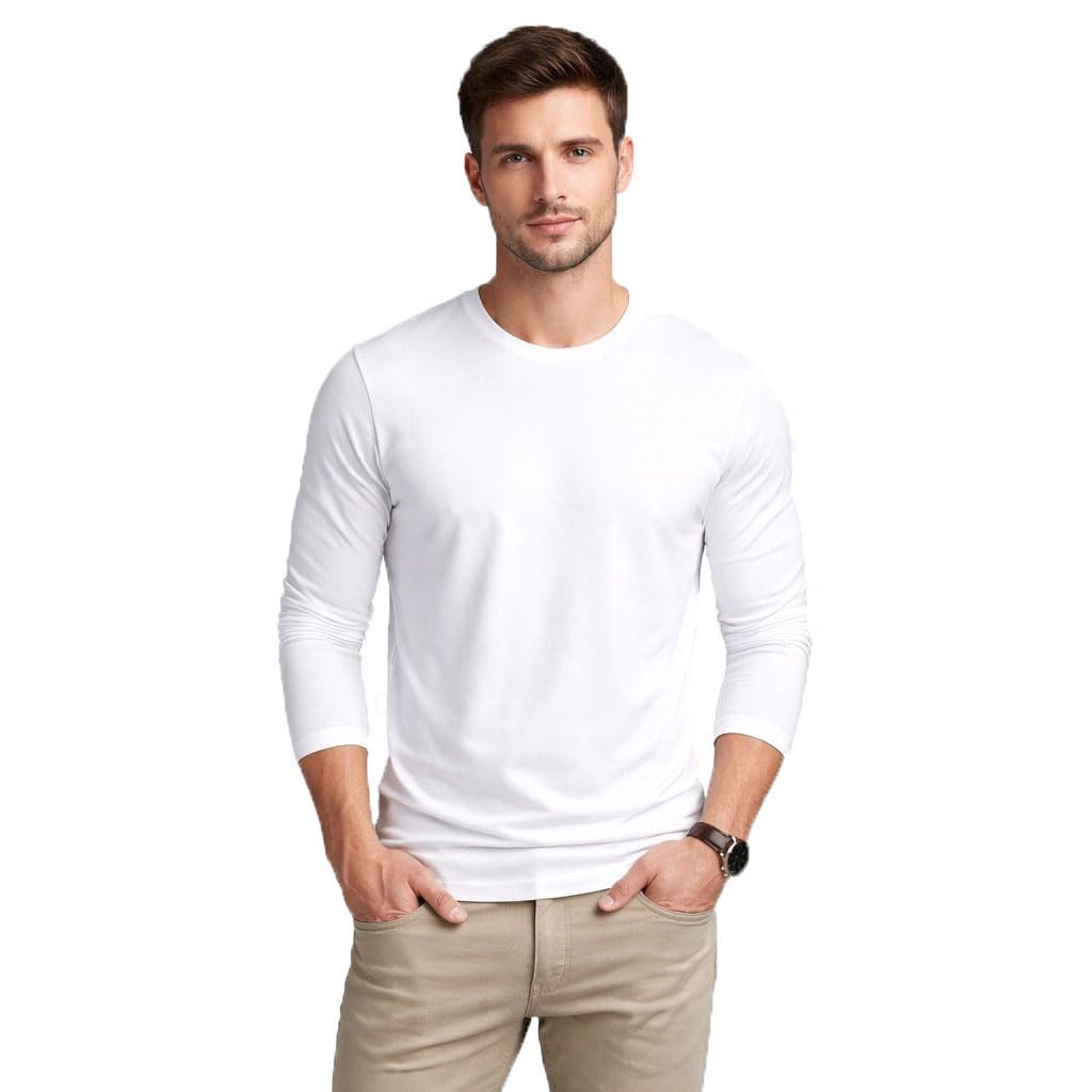 kroptee Stylish Men Cotton Full Sleeve Round Neck T-Shirt(Pack of 1)-picture-51