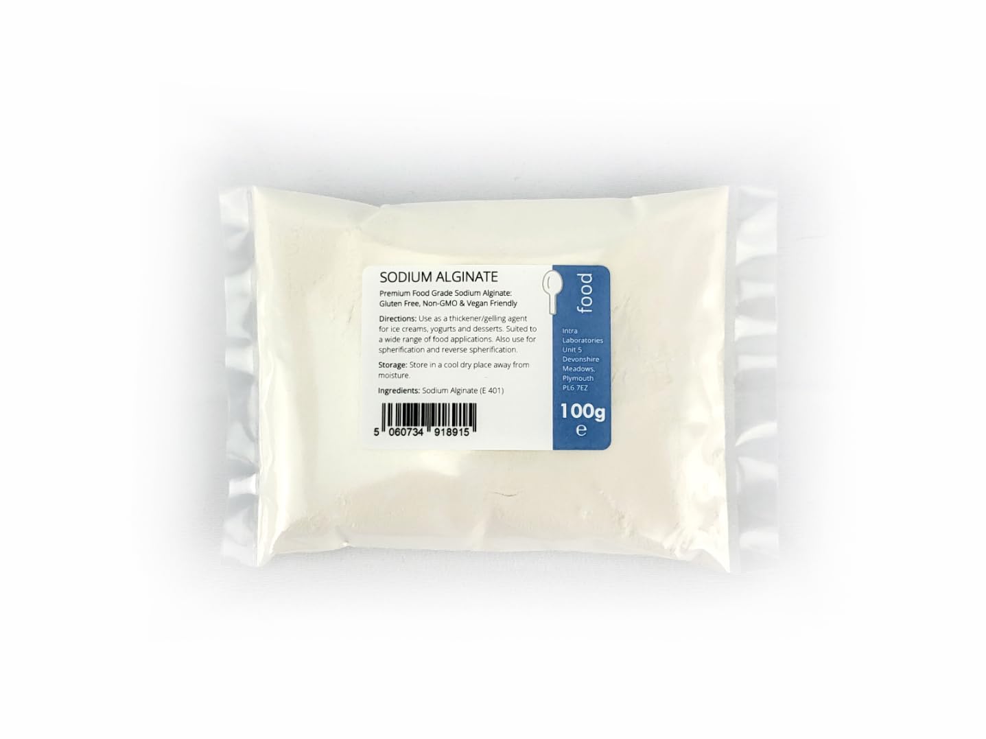 Sodium Alginate 100g - Food Grade Natural Thickener/Gelling Agent - E401