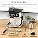 (2025 Upgrade)20 Bar Espresso Machine with Built-in Anti-Clog Coffee Grinder, Expresso Coffee Machines with Milk Steam Wand/Frother/Tamping Tools,Espresso Maker with Grinder for Lattes-Charcoal
