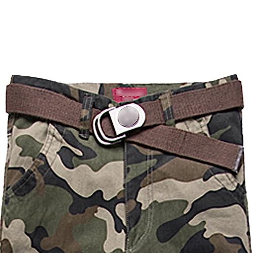 Maiyifu-GJ Men's Multi-Pocket Button Belt Overalls Trousers Sports High Waist Casual Slacks Loose Cotton Straight Pants4