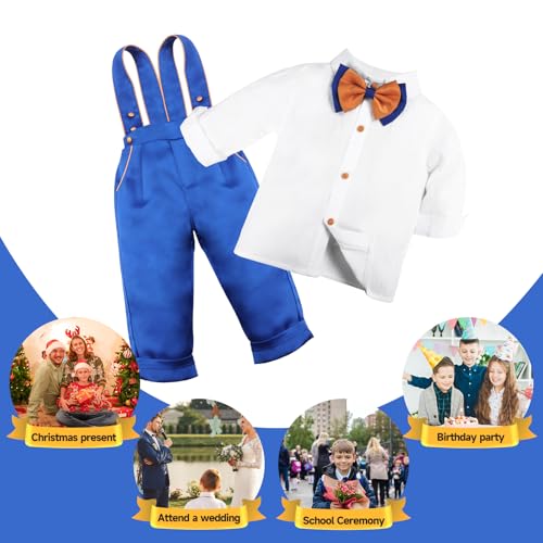 Toddler Suits for Boys 9 12 Months Blue Birthday Baptism Dress Outfit Church Wedding Formal Gentleman baby Tuxedo3