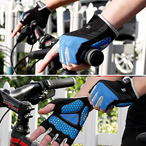 Cevapro Cycle Gloves Mountain Road Bike Gloves Half Finger Bicycle Gloves with Anti Slip Shock-Absorbing Gel Pad Cycling Riding Biking Gloves MTB DH Road Bicycling Gloves for Men Women