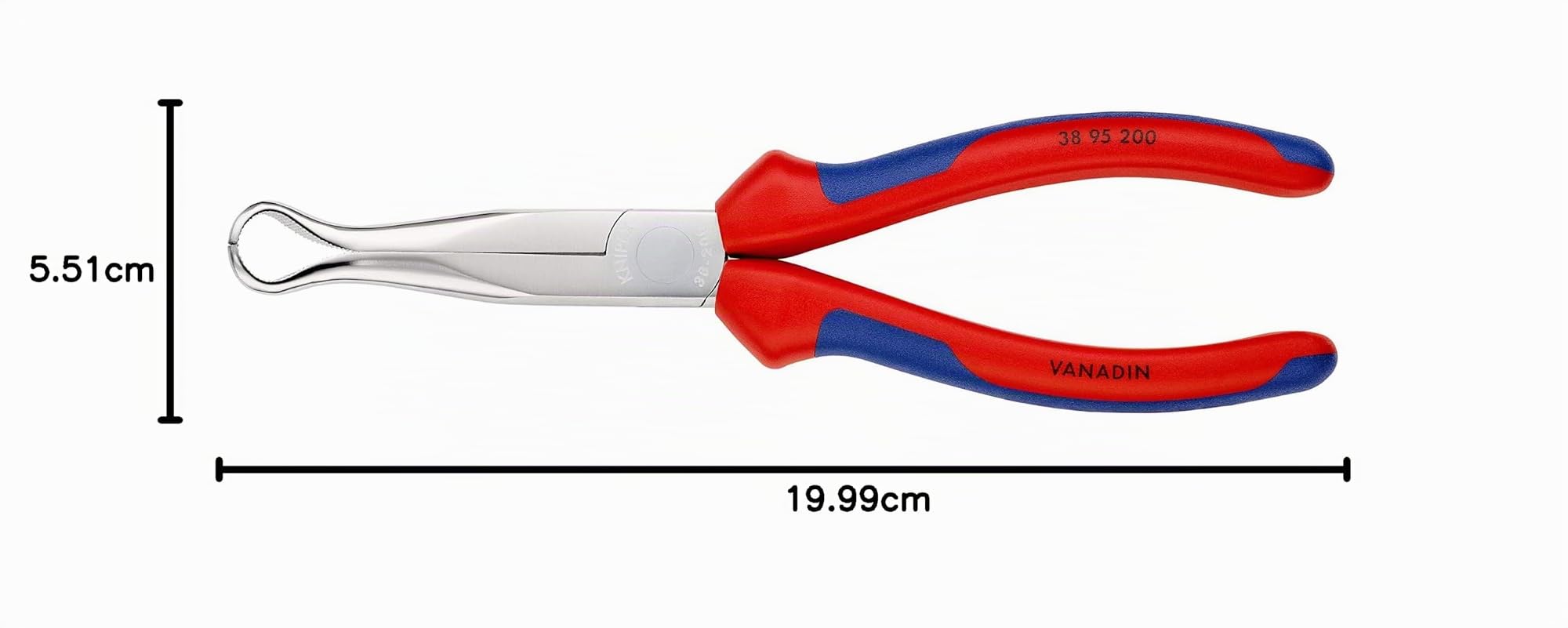 KNIPEX Alicate para mecánicos cromado con mangos multicomponente 200 mm, 38 95 200