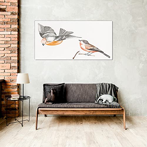 Impression sur verre d'intérieur oiseaux pour transformer un mur vide - 4
