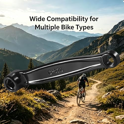 LXFNDZW Mountain Bike Crank Arm 170mm Left Square Taper Replacement Bike Crank | Forged Alloy Durable Bike Components | Compatible with Standard Square Spindle Bottom Bracket