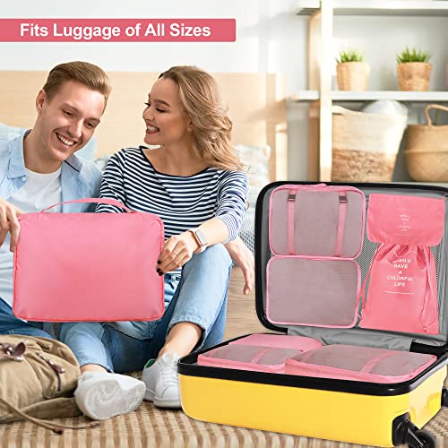 8 Set Packing Cubes for Suitcases, kingdalux Travel Luggage Packing Organizers with Laundry Bag, Compression Storage Shoe Bag, Clothing Underwear Bags, for Women & Man - Image 3